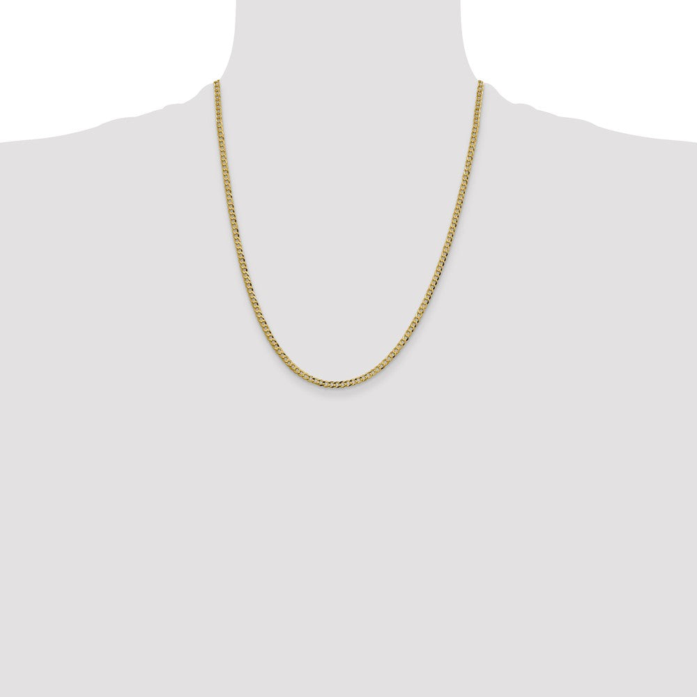 10k Yellow Gold 3.1 mm Lightweight Flat Cuban Chain (3.76 grams)