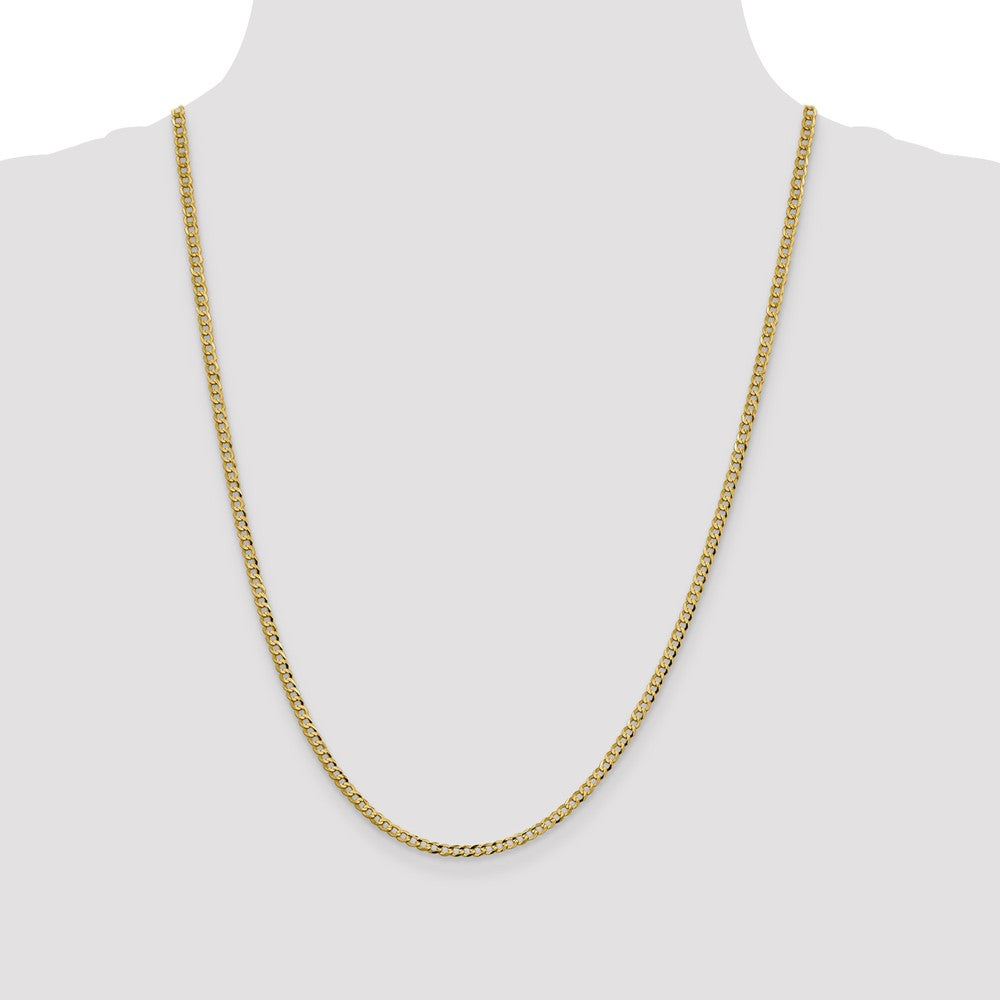 10k Yellow Gold 3.1 mm Lightweight Flat Cuban Chain (3.76 grams)