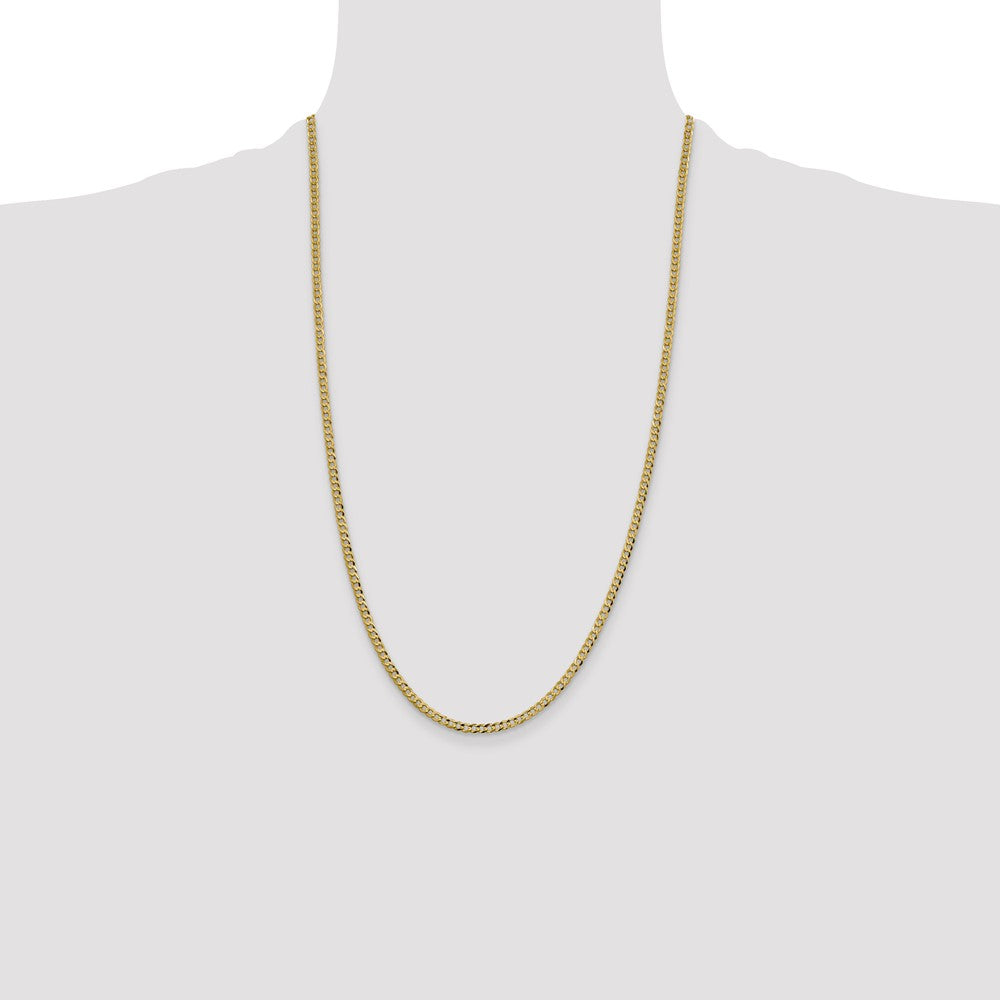 10k Yellow Gold 3.1 mm Lightweight Flat Cuban Chain (3.76 grams)