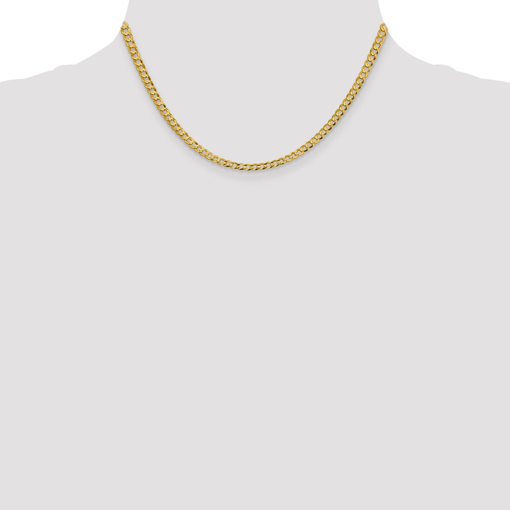10k Yellow Gold 3.7 mm Lightweight Flat Cuban Chain (5.39 grams)