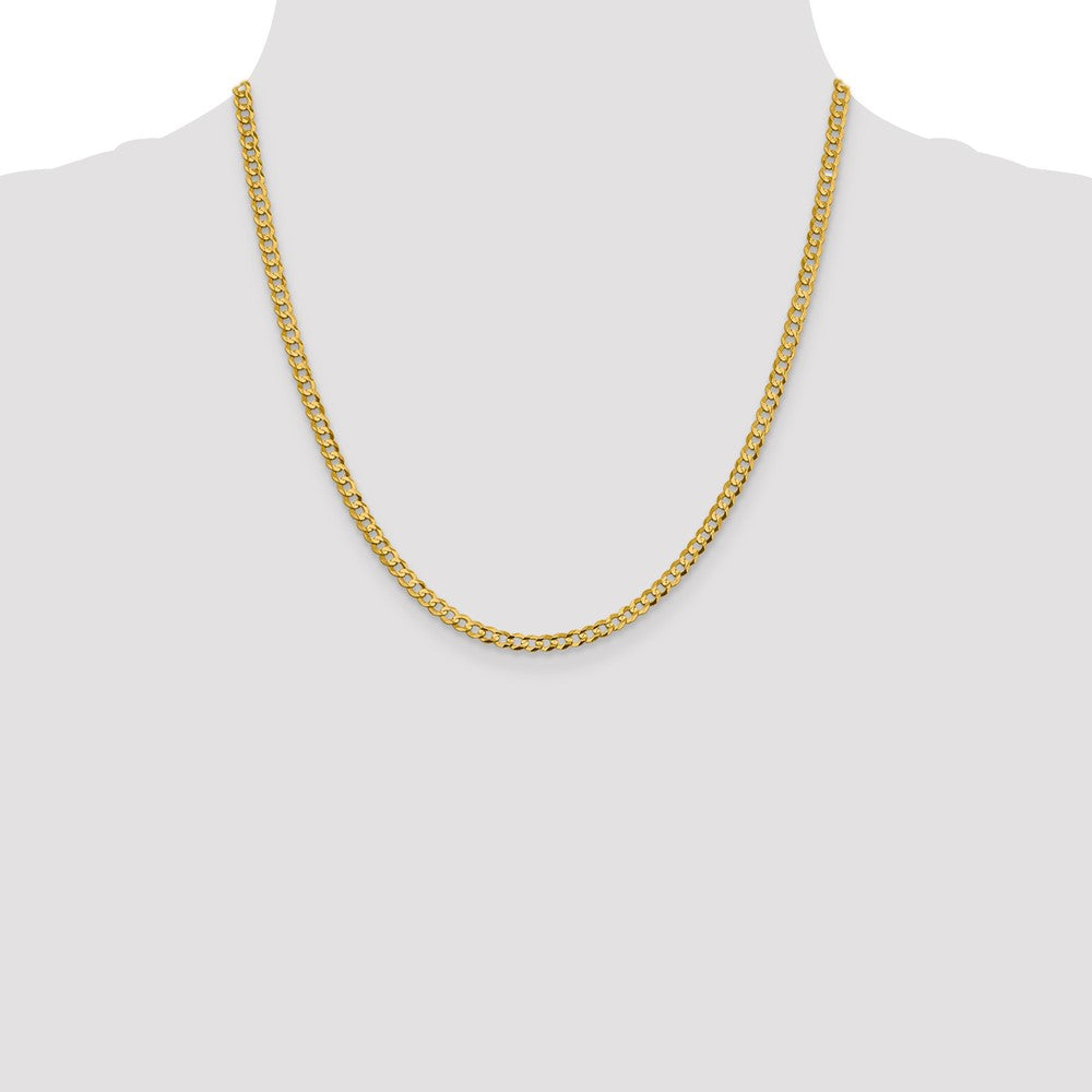 10k Yellow Gold 3.7 mm Lightweight Flat Cuban Chain (5.39 grams)
