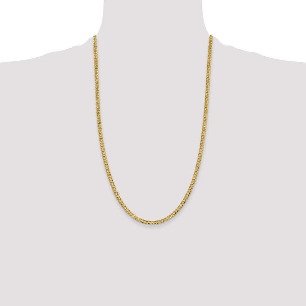 10k Yellow Gold 3.7 mm Lightweight Flat Cuban Chain (5.39 grams)