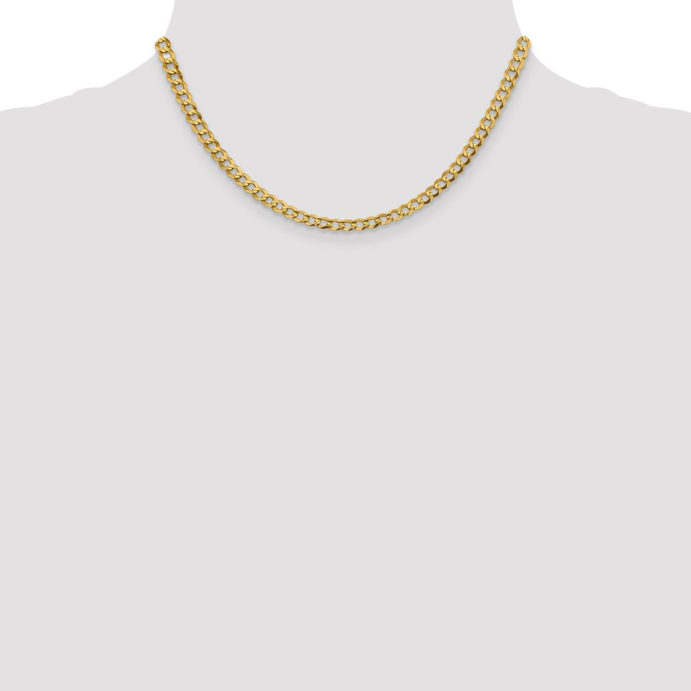10k Yellow Gold 4.7 mm Lightweight Flat Cuban Chain (8.74 grams)