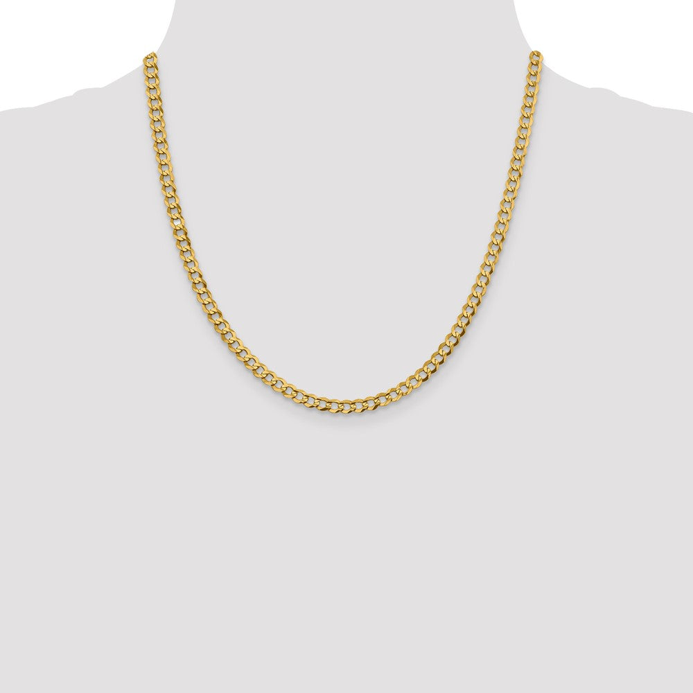 10k Yellow Gold 4.7 mm Lightweight Flat Cuban Chain (8.74 grams)