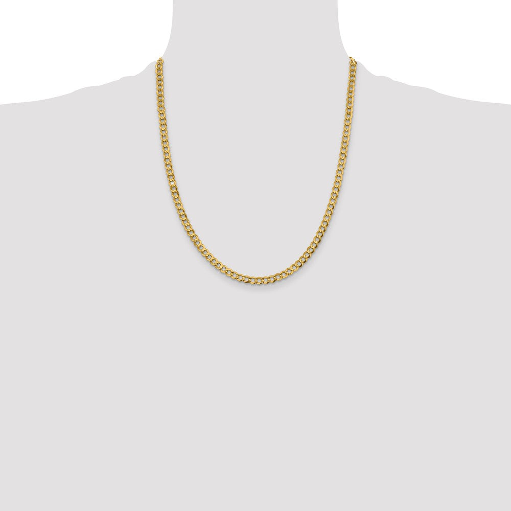 10k Yellow Gold 4.7 mm Lightweight Flat Cuban Chain (8.74 grams)