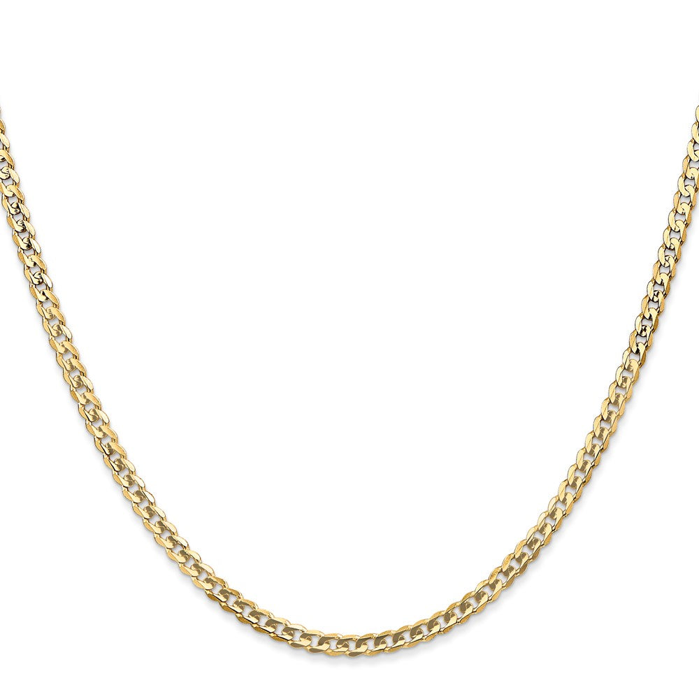 10k Yellow Gold 3 mm Open Concave Curb Chain 10K (4.45 grams)