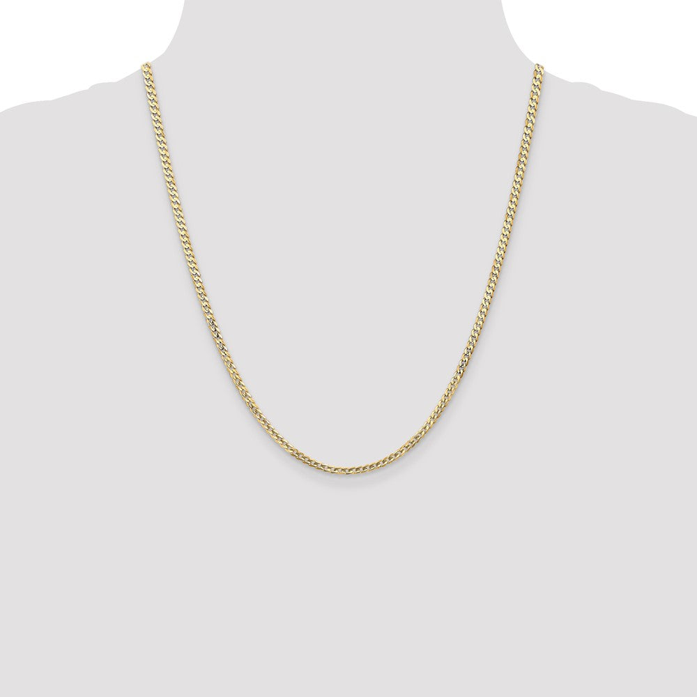 10k Yellow Gold 3 mm Open Concave Curb Chain 10K (4.45 grams)