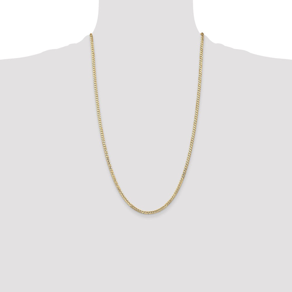 10k Yellow Gold 3 mm Open Concave Curb Chain 10K (4.45 grams)