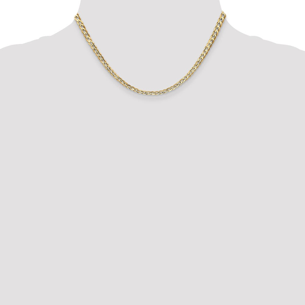 10k Yellow Gold 3.8 mm Open Concave Curb Chain 10K (6.91 grams)