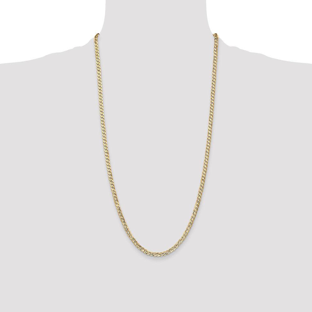 10k Yellow Gold 3.8 mm Open Concave Curb Chain 10K (6.91 grams)