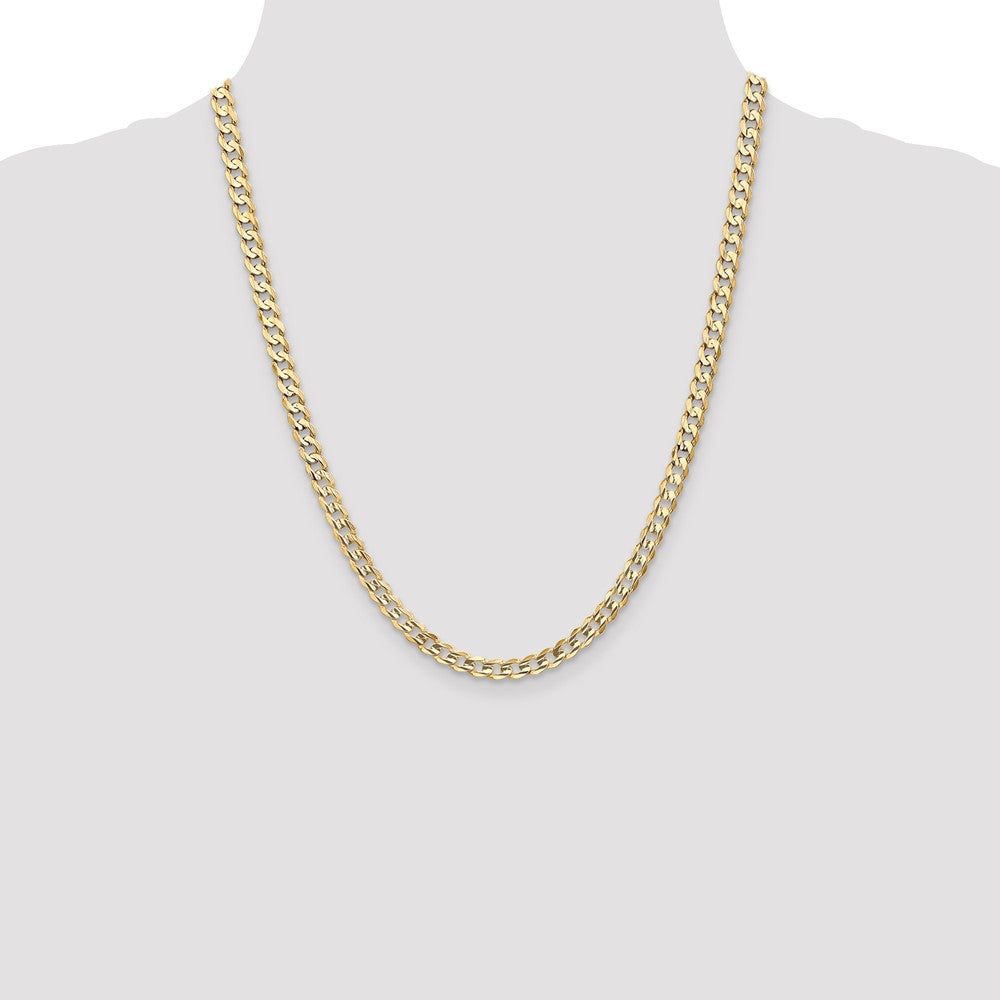 10k Yellow Gold 5.25 mm Open Concave Curb Chain 10K