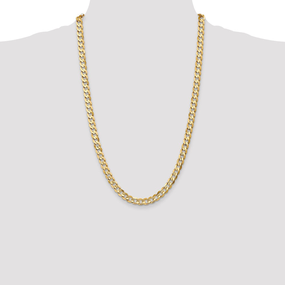 10k Yellow Gold 6.75 mm Open Concave Curb Chain 10K (21.71 grams)