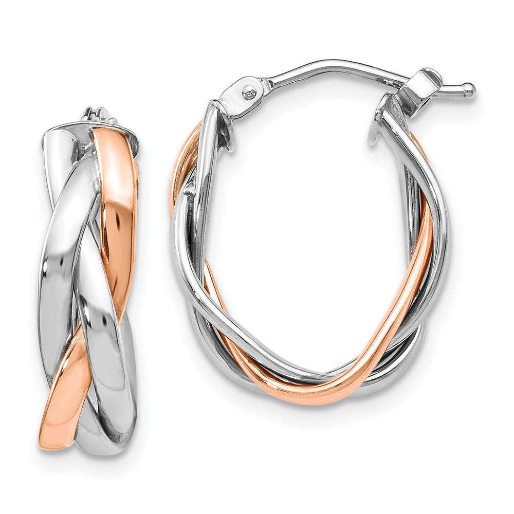 10k White Gold 15 mm -plated Hoop Earrings (1.9 grams)