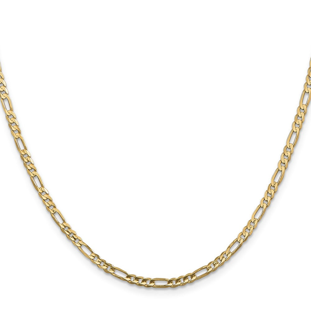 10k Yellow Gold 3 mm Concave Figaro Chain