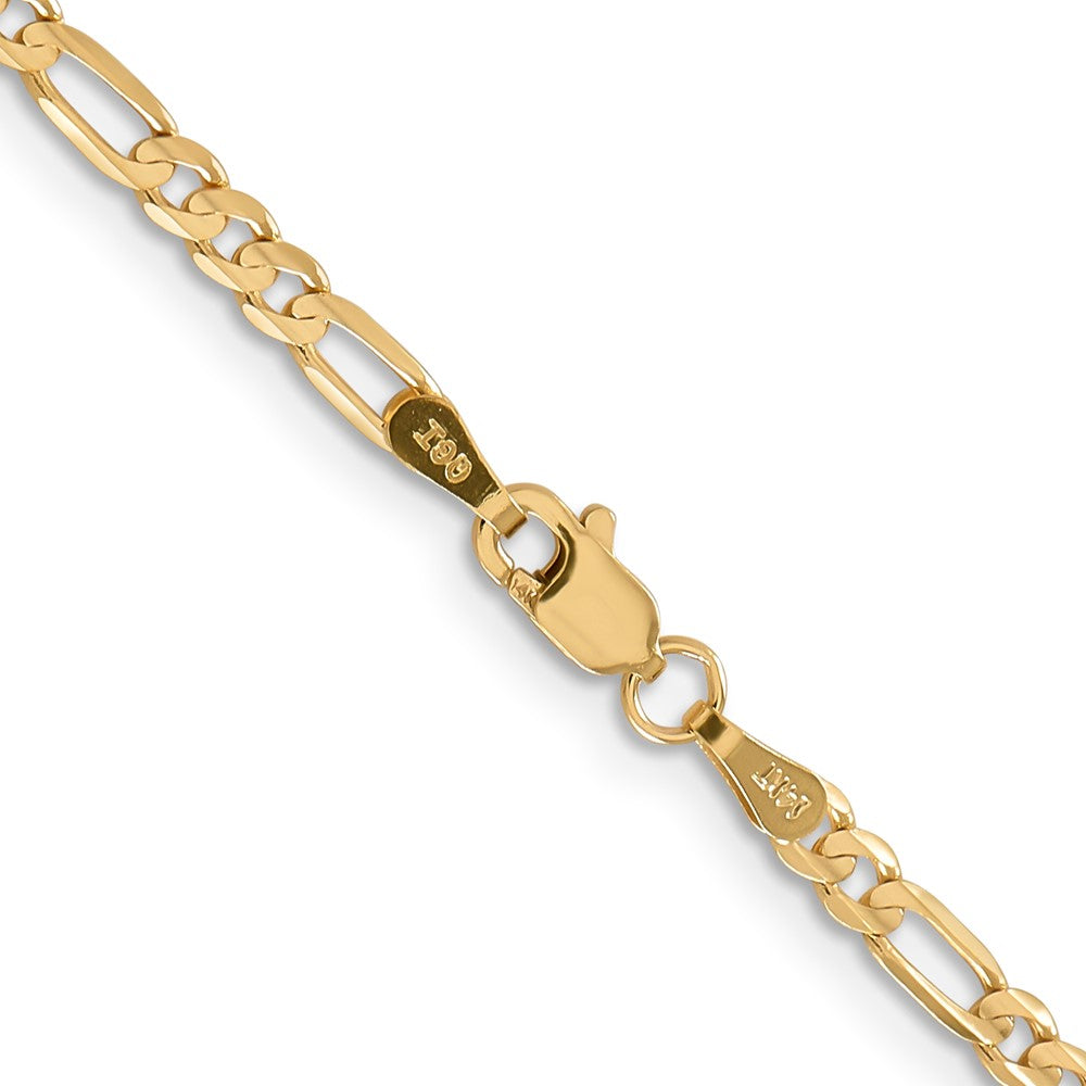 10k Yellow Gold 3 mm Concave Figaro Chain (4.37 grams)