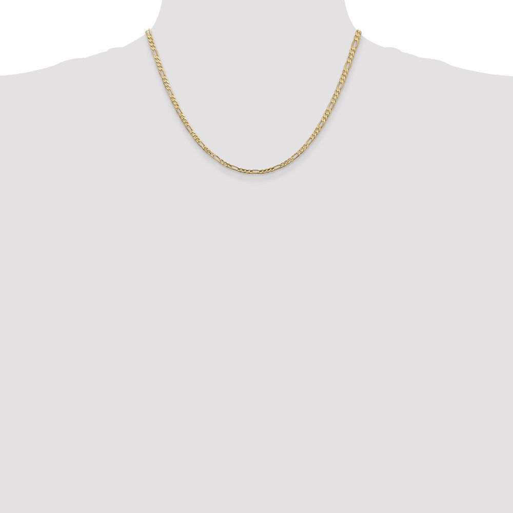 10k Yellow Gold 3 mm Concave Figaro Chain
