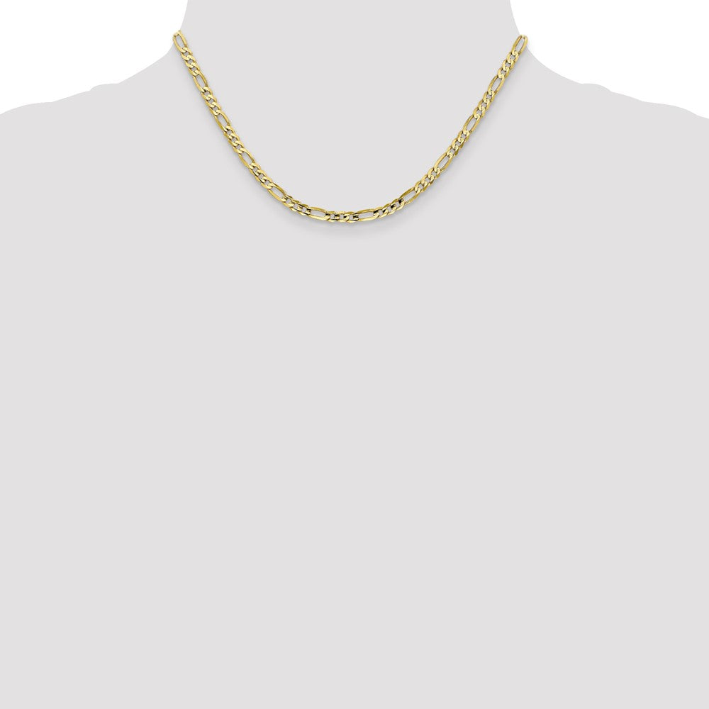 10k Yellow Gold 4 mm Concave Open Figaro Chain (6.4 grams)