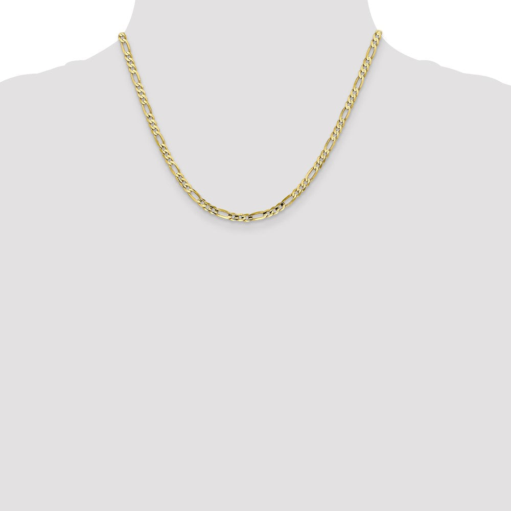 10k Yellow Gold 4 mm Concave Open Figaro Chain (6.4 grams)