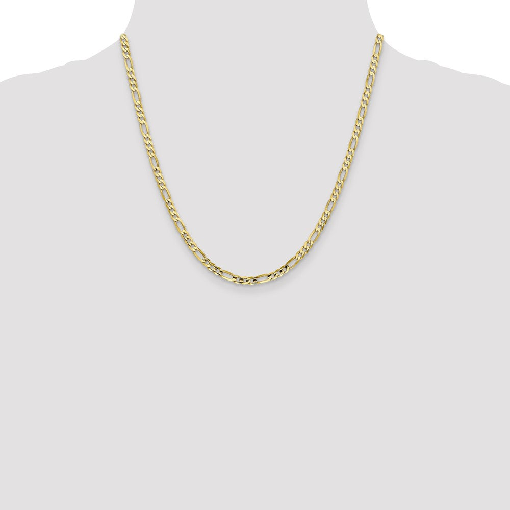 10k Yellow Gold 4 mm Concave Open Figaro Chain (6.4 grams)