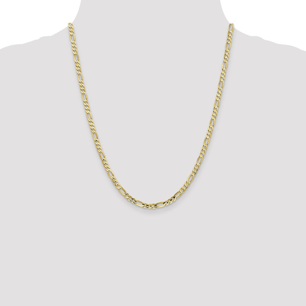 10k Yellow Gold 4 mm Concave Open Figaro Chain (6.4 grams)