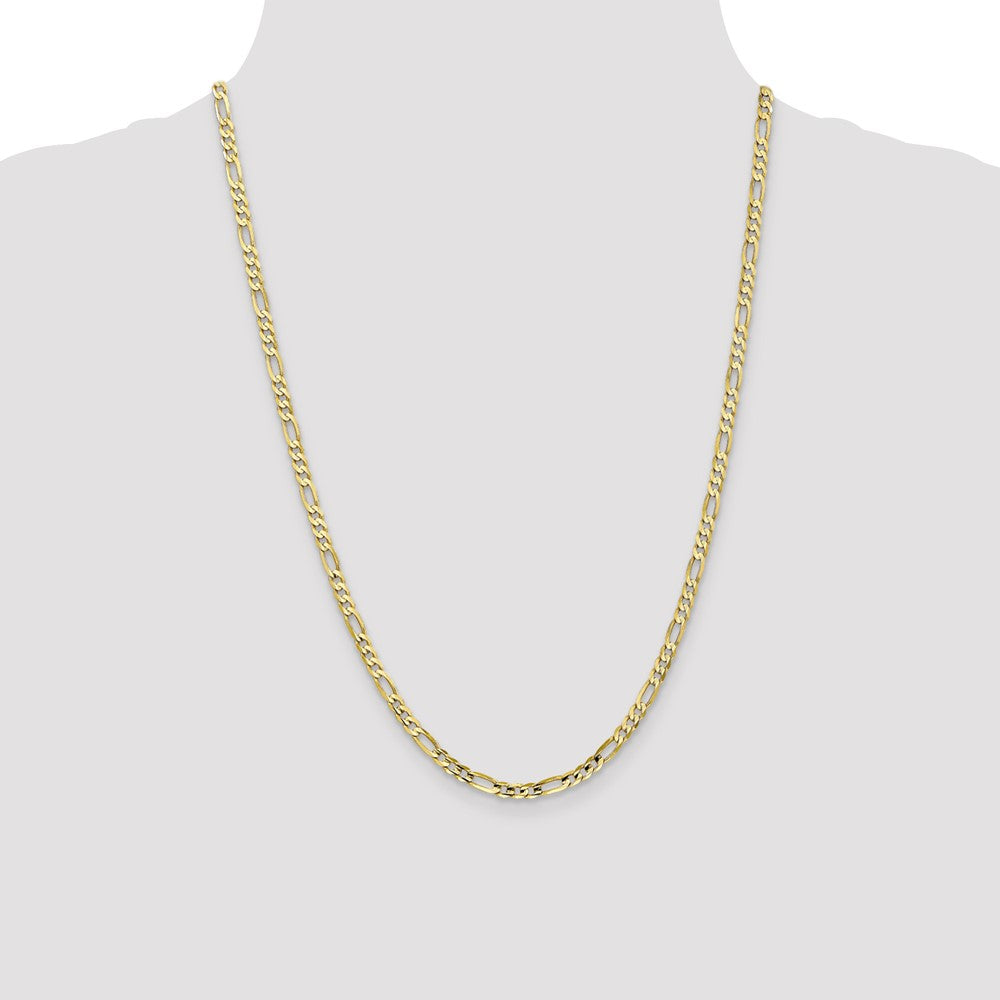 10k Yellow Gold 4 mm Concave Open Figaro Chain (6.4 grams)