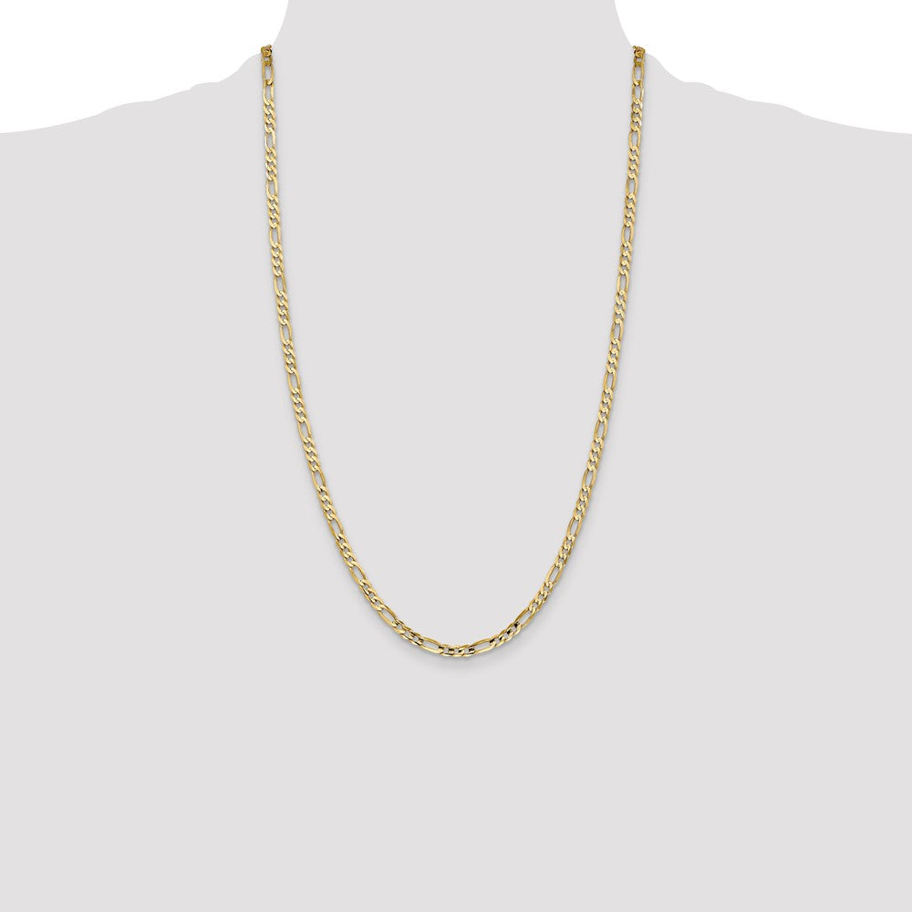 10k Yellow Gold 4 mm Concave Open Figaro Chain (6.4 grams)