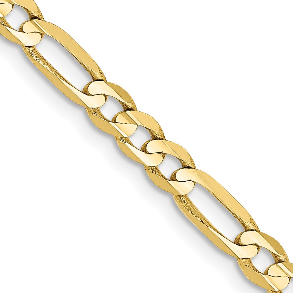 10k Yellow Gold 4 mm Concave Open Figaro Chain