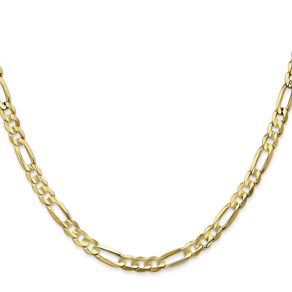 10k Yellow Gold 4.5 mm Concave Open Figaro Chain (10.36 grams)