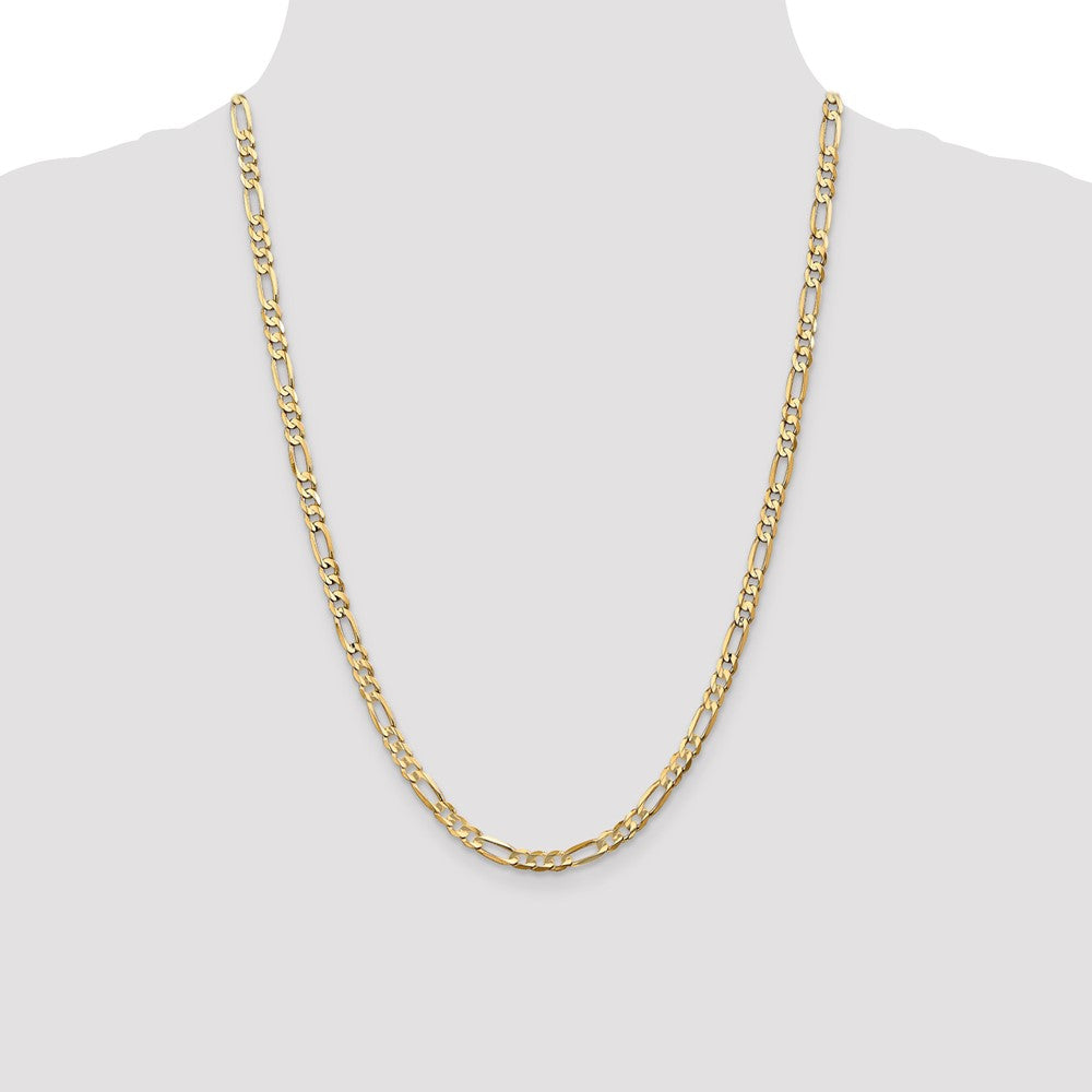10k Yellow Gold 4.5 mm Concave Open Figaro Chain (10.36 grams)