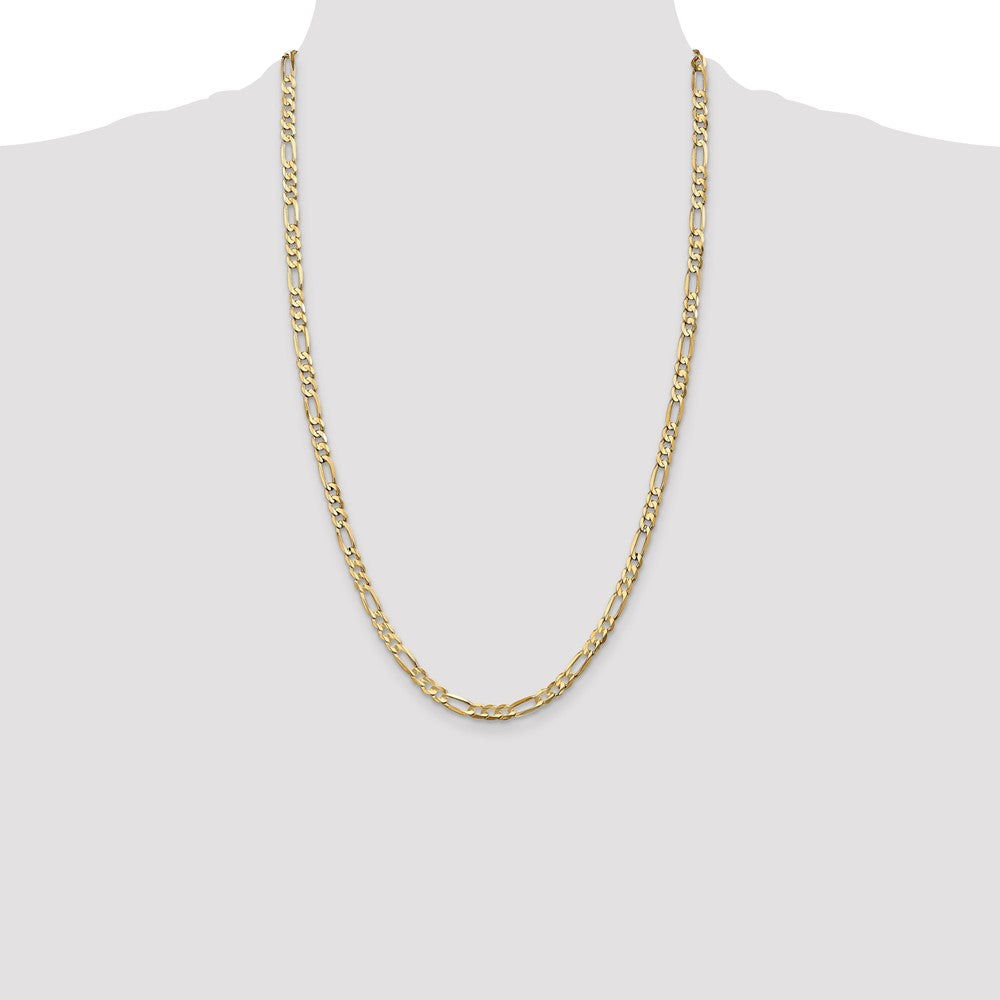10k Yellow Gold 4.5 mm Concave Open Figaro Chain (10.36 grams)
