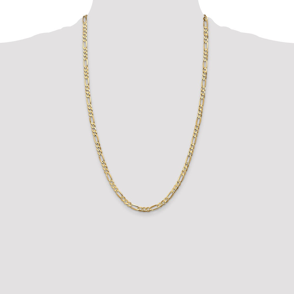 10k Yellow Gold 4.5 mm Concave Open Figaro Chain