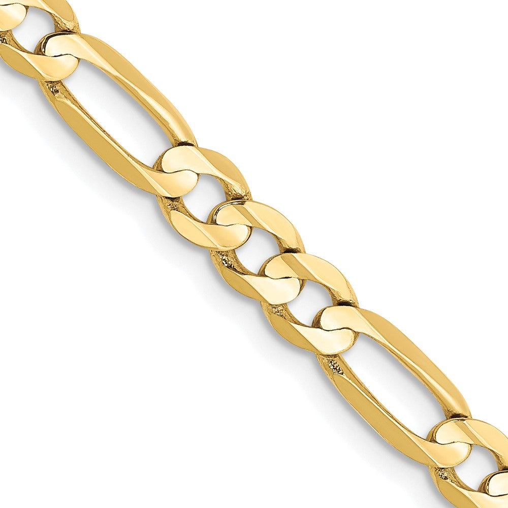 10k Yellow Gold 4.5 mm Concave Open Figaro Chain (10.36 grams)