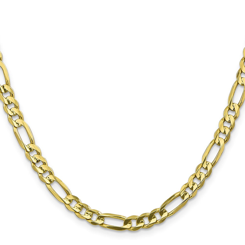 10k Yellow Gold 5.5 mm Concave Open Figaro Chain (12.63 grams)