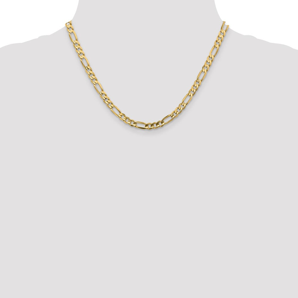 10k Yellow Gold 5.5 mm Concave Open Figaro Chain