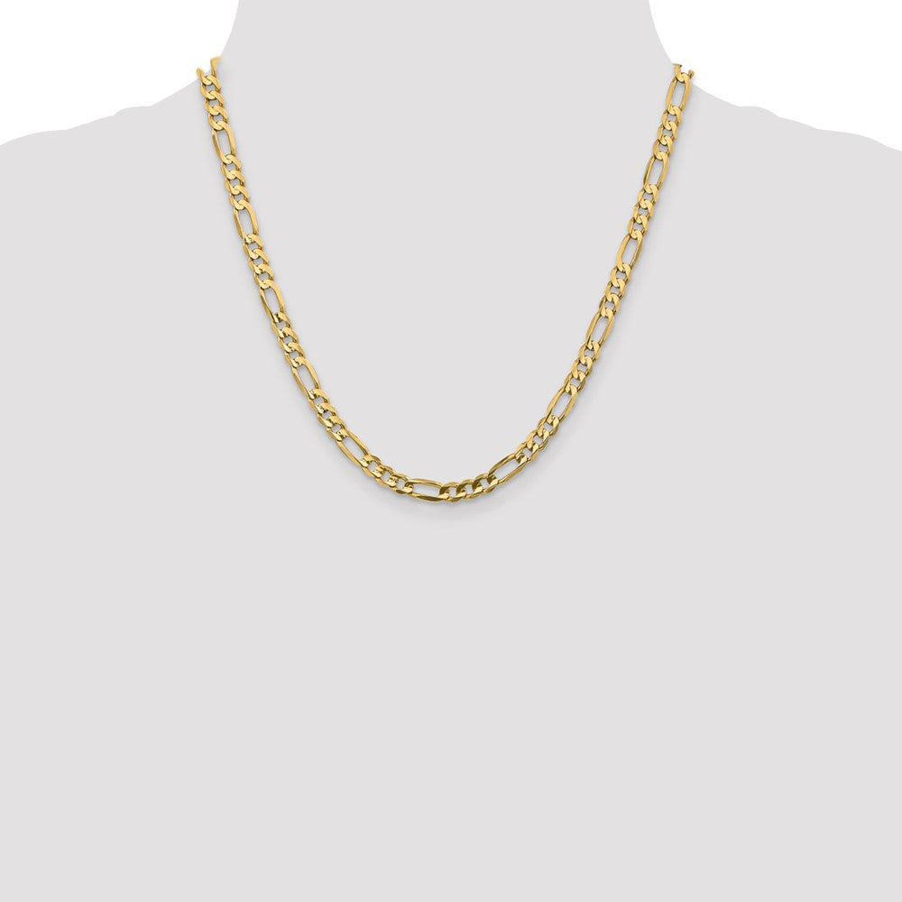 10k Yellow Gold 5.5 mm Concave Open Figaro Chain (12.63 grams)