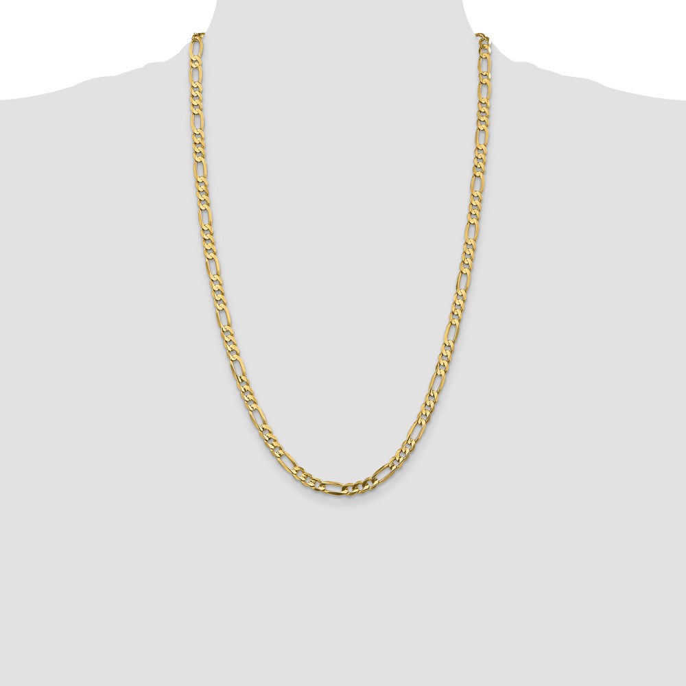 10k Yellow Gold 5.5 mm Concave Open Figaro Chain