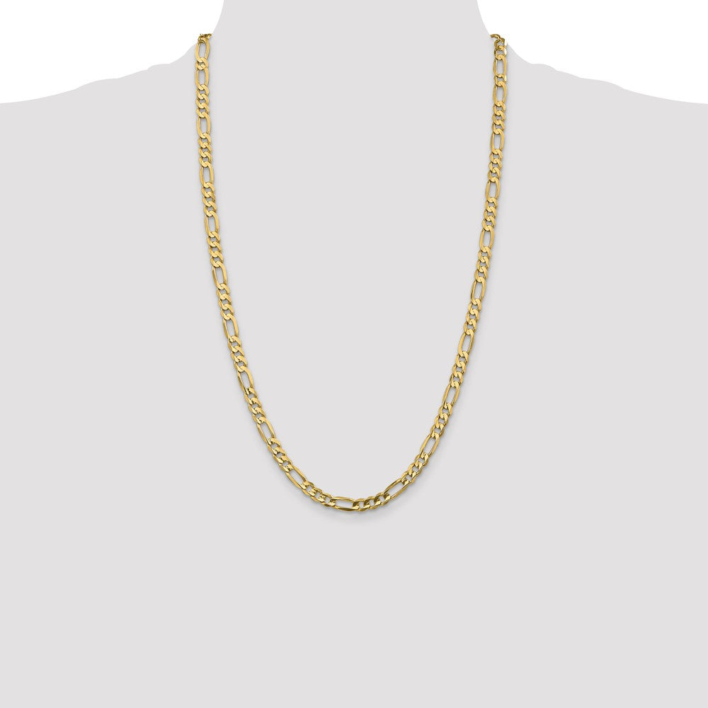 10k Yellow Gold 5.5 mm Concave Open Figaro Chain (12.63 grams)