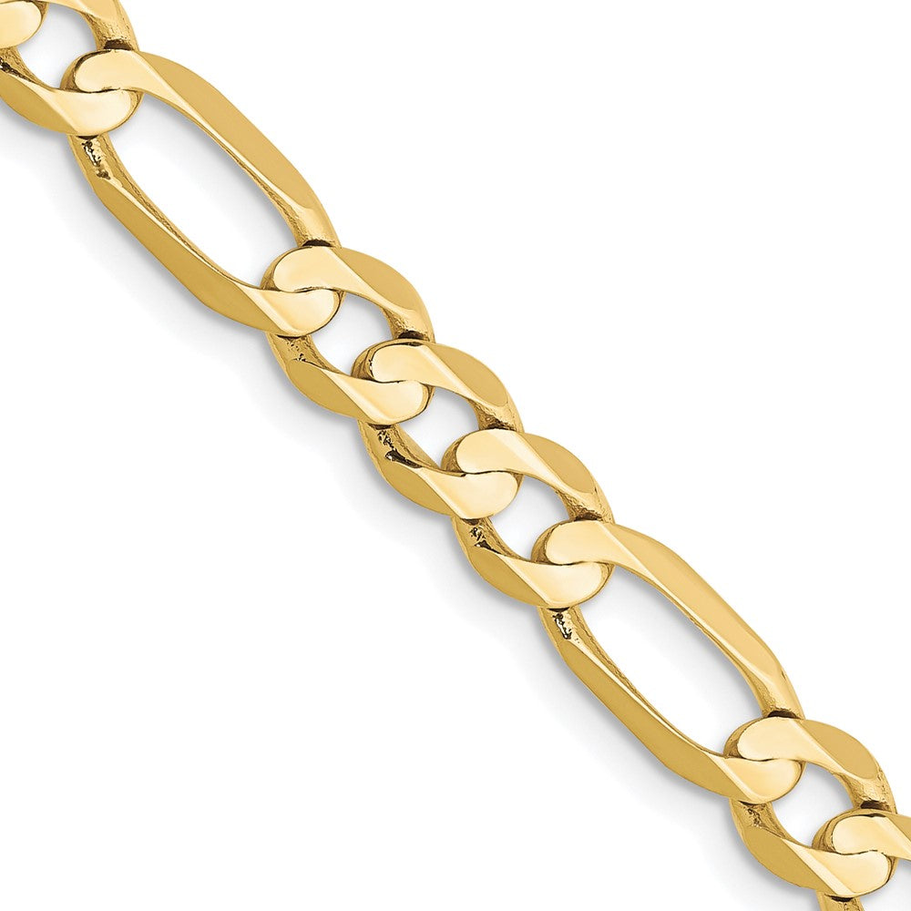 10k Yellow Gold 5.5 mm Concave Open Figaro Chain (12.63 grams)