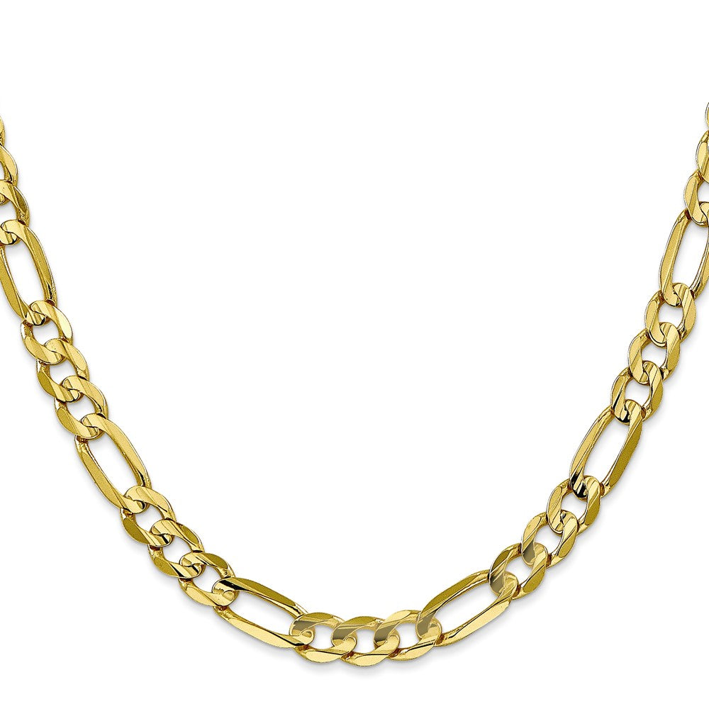 10k Yellow Gold 6 mm Concave Open Figaro Chain (16.12 grams)