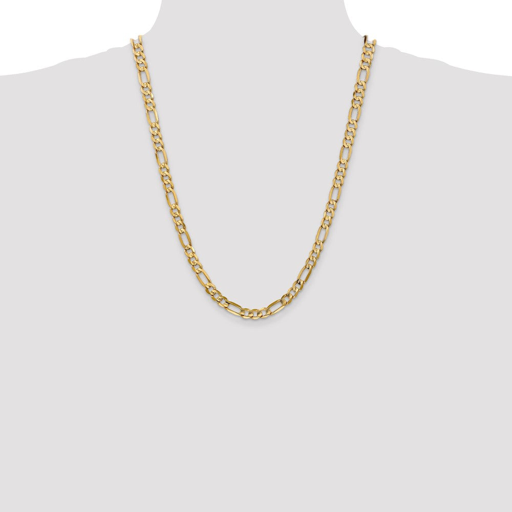 10k Yellow Gold 6 mm Concave Open Figaro Chain (16.12 grams)
