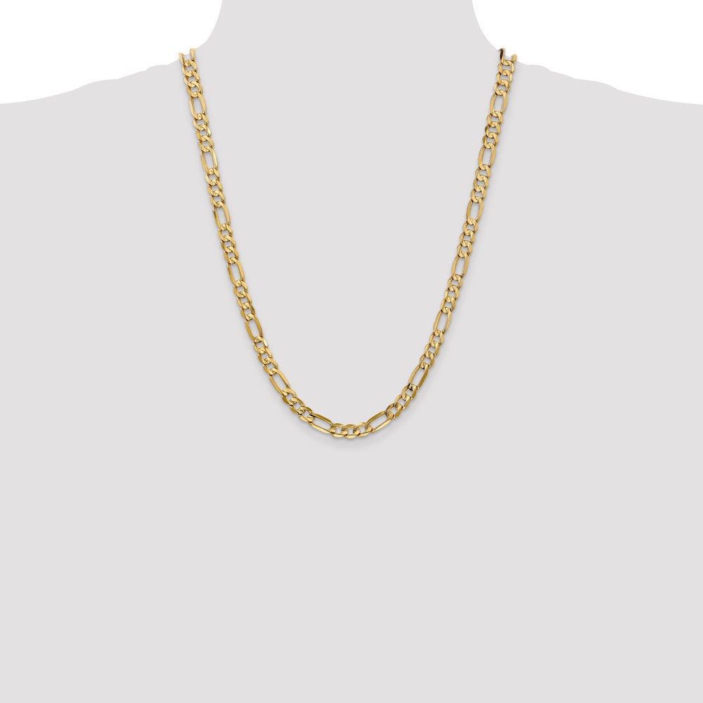 10k Yellow Gold 6 mm Concave Open Figaro Chain