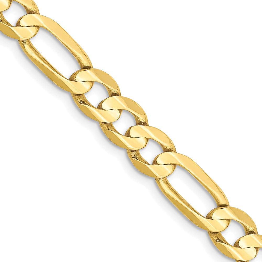10k Yellow Gold 6 mm Concave Open Figaro Chain