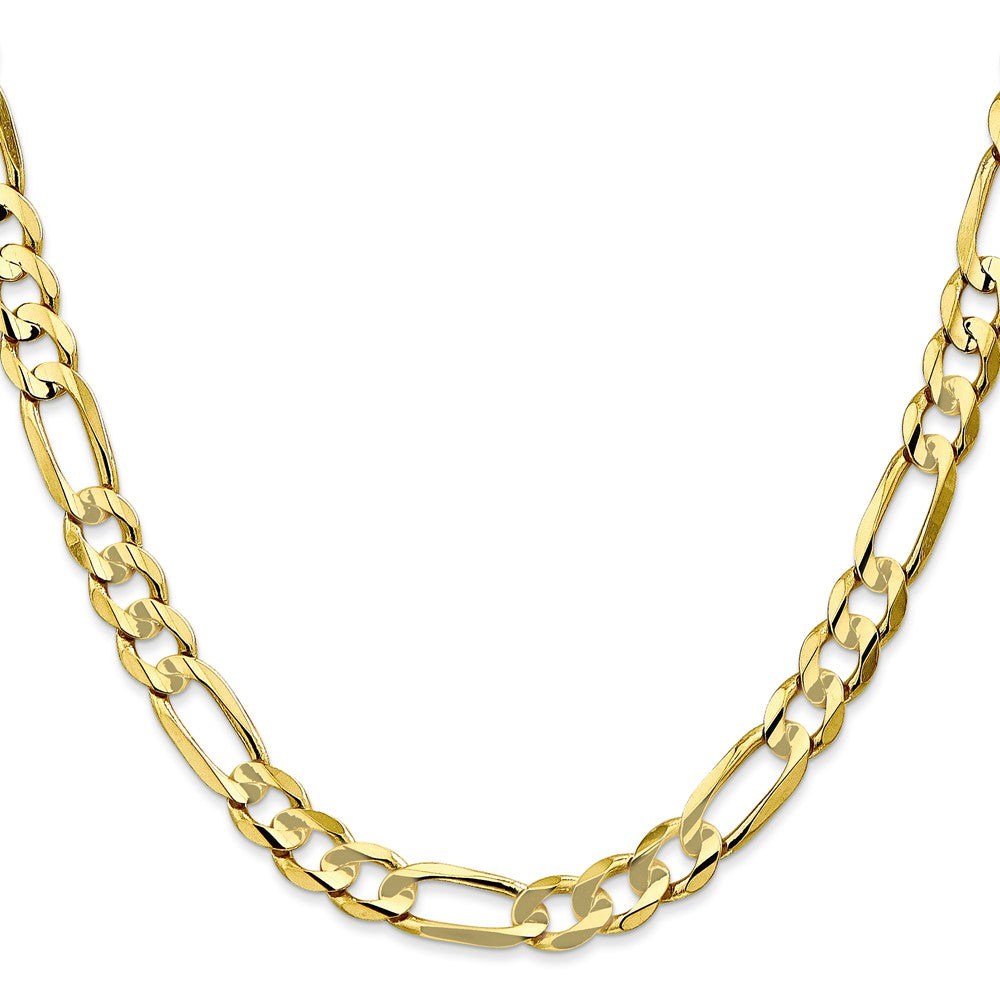 10k Yellow Gold 6.75 mm Concave Open Figaro Chain (23.49 grams)