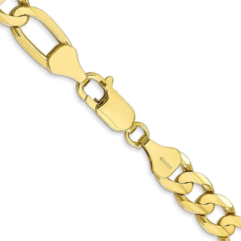 10k Yellow Gold 6.75 mm Concave Open Figaro Chain (23.49 grams)