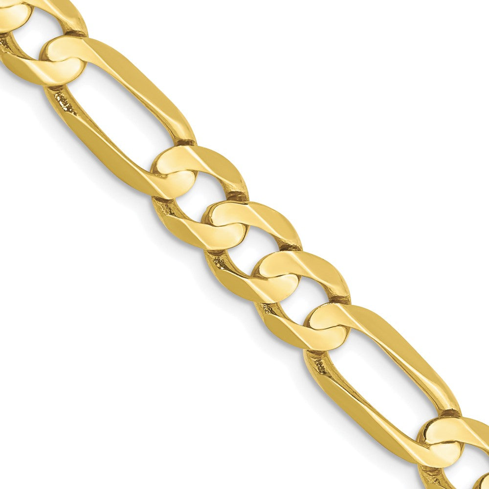 10k Yellow Gold 6.75 mm Concave Open Figaro Chain