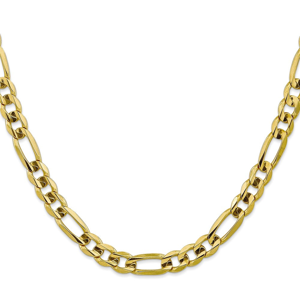 10k Yellow Gold 7.5 mm Concave Open Figaro Chain