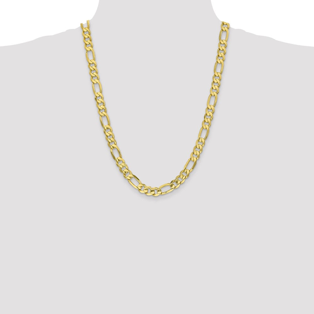 10k Yellow Gold 8.75 mm Concave Open Figaro Chain (41.67 grams)