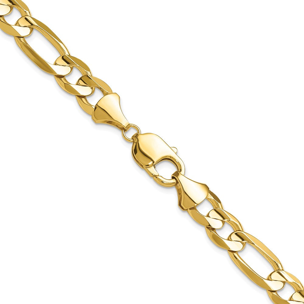 10k Yellow Gold 10 mm Concave Open Figaro Chain