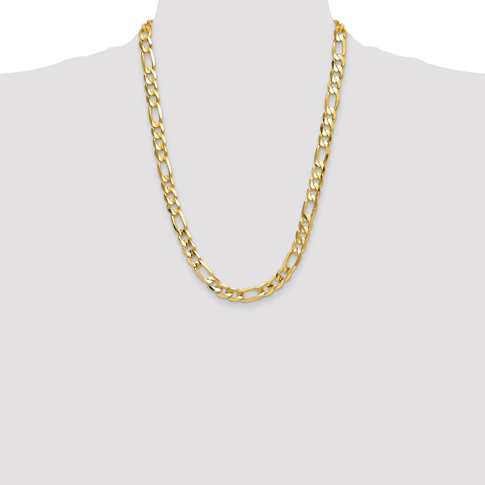 10k Yellow Gold 10 mm Concave Open Figaro Chain