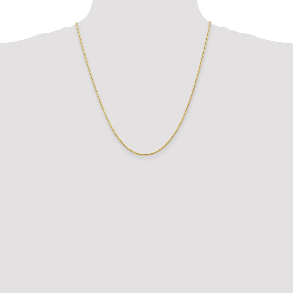 10k Yellow Gold 1.3 mm D/C Machine Made Rope Chain (2.8 grams)